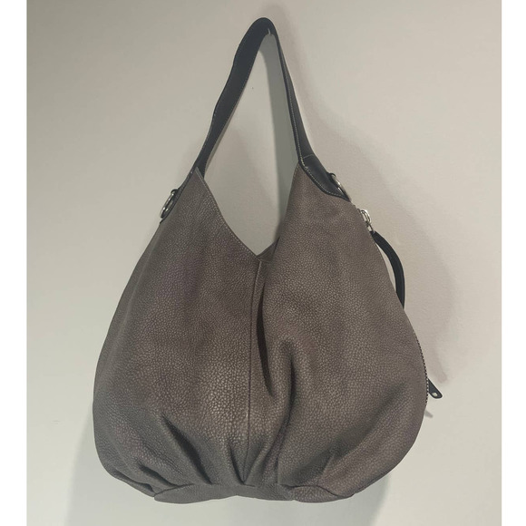 Roots Canada Handbags - Roots Canada Hobo Slouchy Pebbled Leather Large Shoulder Bag Tote